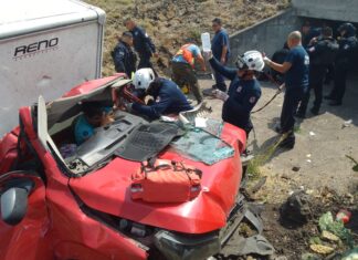 Choque en la autopista Salamanca – Morelia, dejo un saldo de tres personas lesionadas.