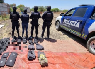 Armas de grueso calibre y sustancias ilícitas se aseguraron, en un invernadero en Santa Rosa de Lima, en Villagrán.