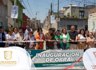 Autoridades municipal iniciaron con la primera etapa de la rehabilitación de la calle Aldama en Uriangato.