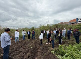 Arranca construcción de bordo captador de agua en el ITESS con apoyo del Gobierno Municipal.