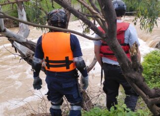 Buscan a hombre que se metio a nadar a la resa de Chichimequillas y ya no salio, en Silao.