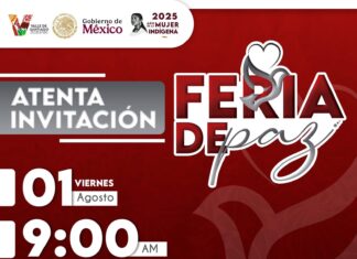 SE REALIZARÁ “FERIA DE PAZ” EN JARDÍN PRINCIPAL ESTE 1 DE AGOSTO