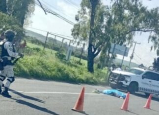 Un hombre de la tercera edad que viajaba en una bicicleta, murio atropellado en la carretera Salamanca – Valle de Santiago.