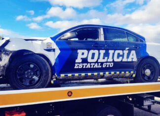 Se accidentan elementos de las FSPE en Silao, resultaron ilesos.