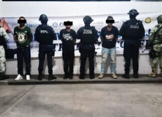 Detienen FSPE a tres presuntos generadores de violencia durante operativo en Santa Rosa de Lima, Villagrán