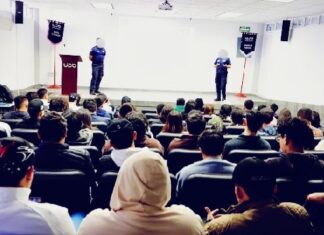 Secretaría de Seguridad y Paz, a través de la Policía Cibernética charló con universitarios sobre el uso de las redes sociales.