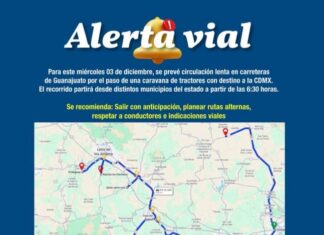 Secretaría de Seguridad y Paz informa sobre posibles afectaciones viales en distintos puntos carreteros de Guanajuato